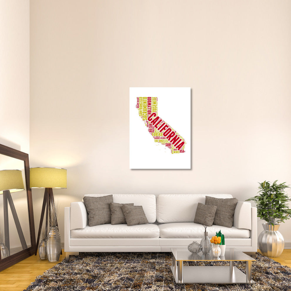 "California Word Cloud Map" Fine Art Print