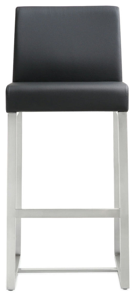 TOV Furniture Denmark Black Stainless Steel Counter Stool (Set of 2)