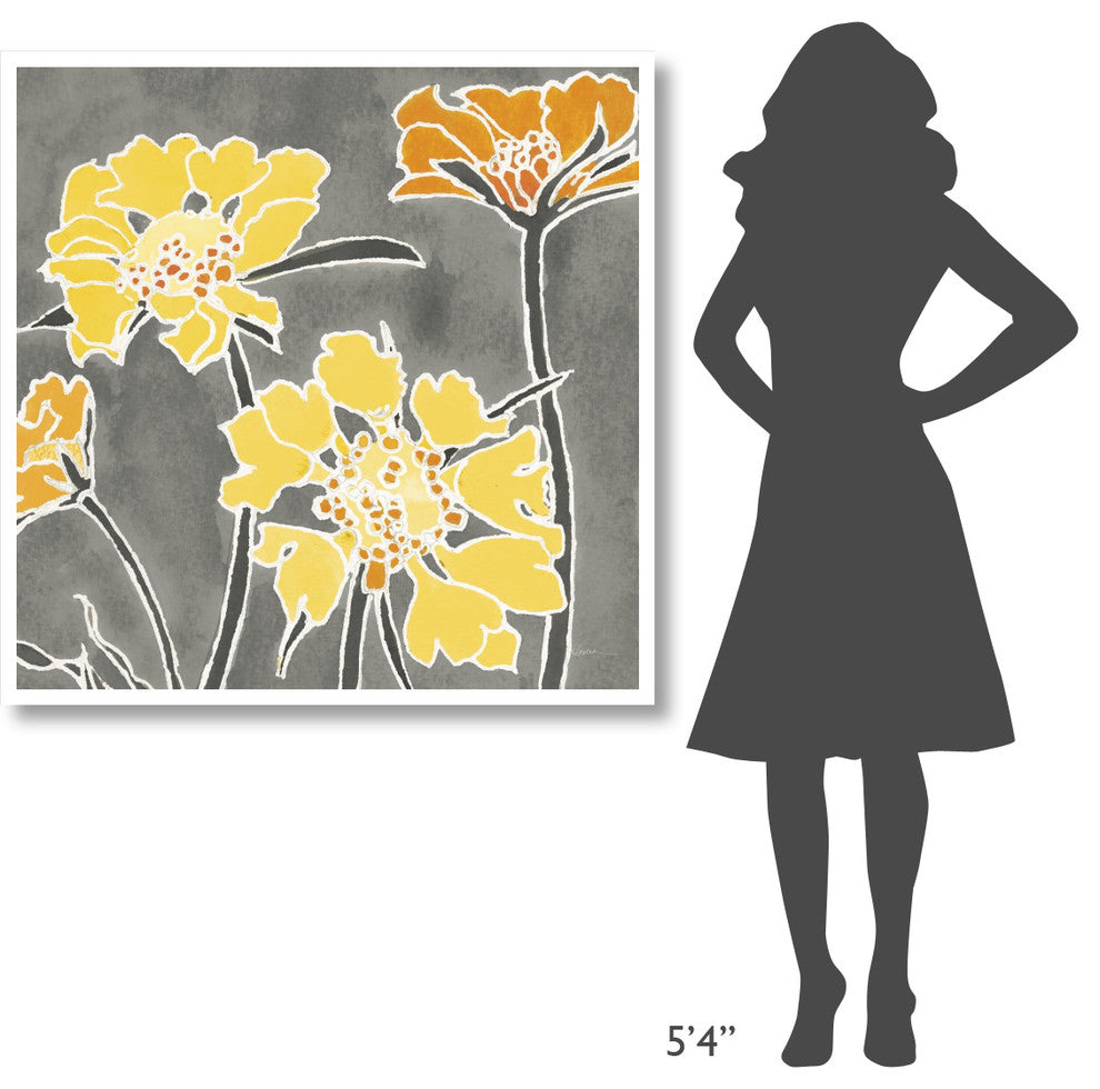 "Cloisonne Beauty II Gray Crop" Digital Paper Print by Shirley Novak, 42"x42"
