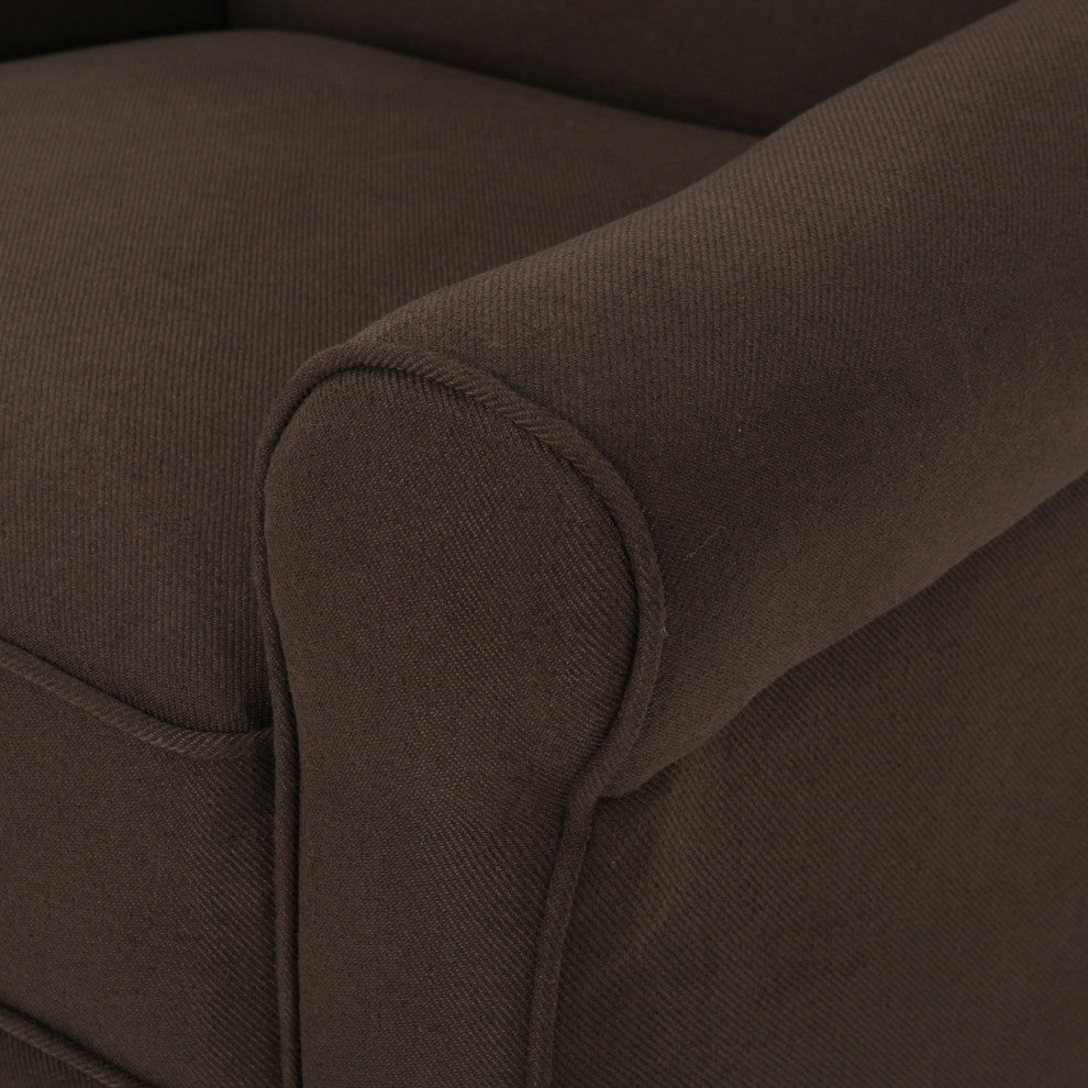 GDF Studio Thelma Traditional Fabric Recliner, Coffee