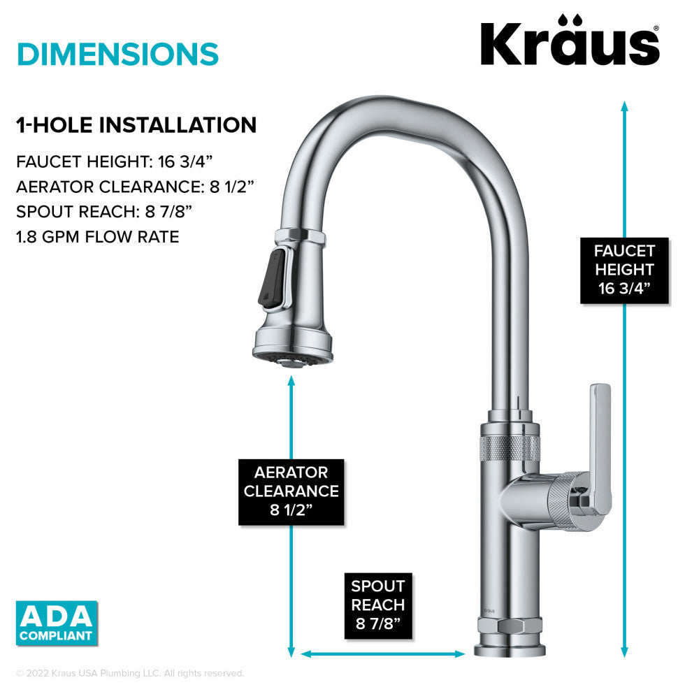 Sellette Pull-Down Kitchen Faucet, Chrome, Model Kpf-4102ch