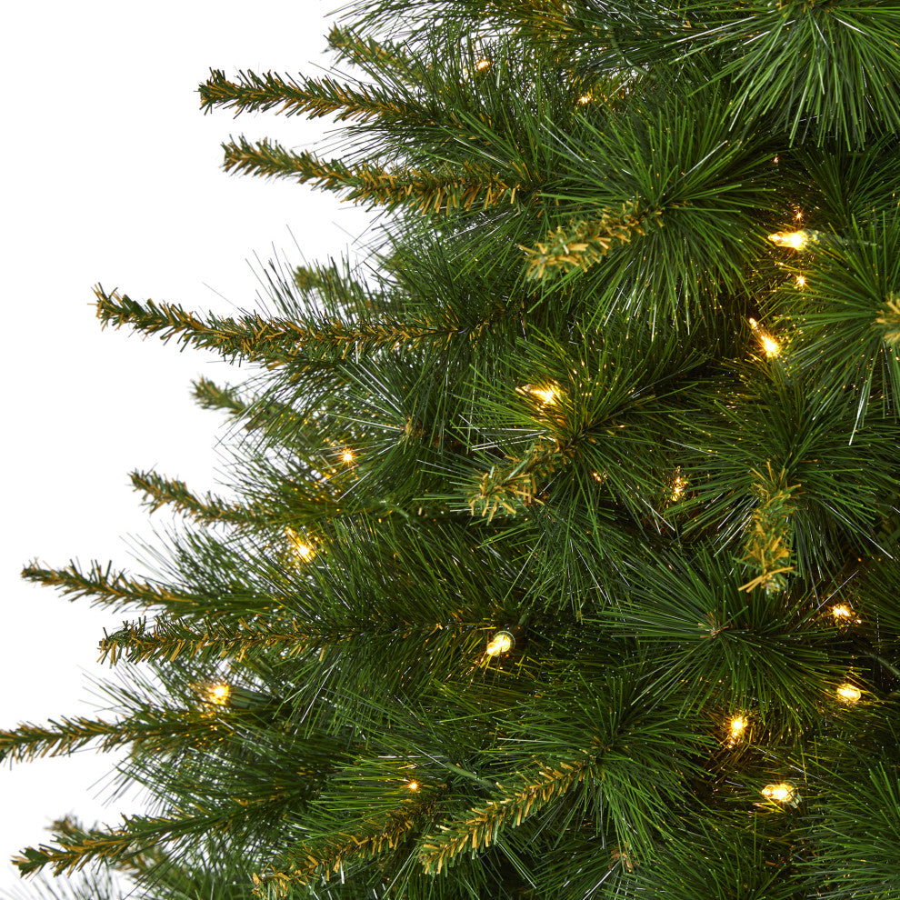 5' New England Pine Faux Xmas Tree W/ 200 Clear Lights and 492 Bendable Branches