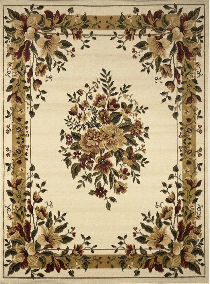 Home Dynamix Optimum Caspian Area Rug 7'8"x10'4", Floral Ivory