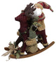 25" Country Rustic Santa Claus on Plaid Rocking Horse Christmas Figure