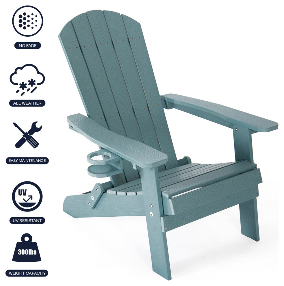 Inspired Home Colston Outdoor Chair, Weather Resistant, Aqua