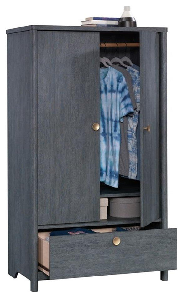 Sauder Dover Edge Engineered Wood Armoire in Denim Oak