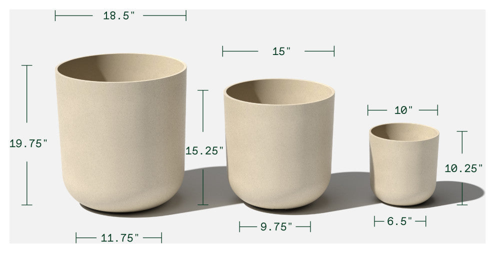 Veradek Mason Series Kona Planter Set of 3 Cluster, Sand