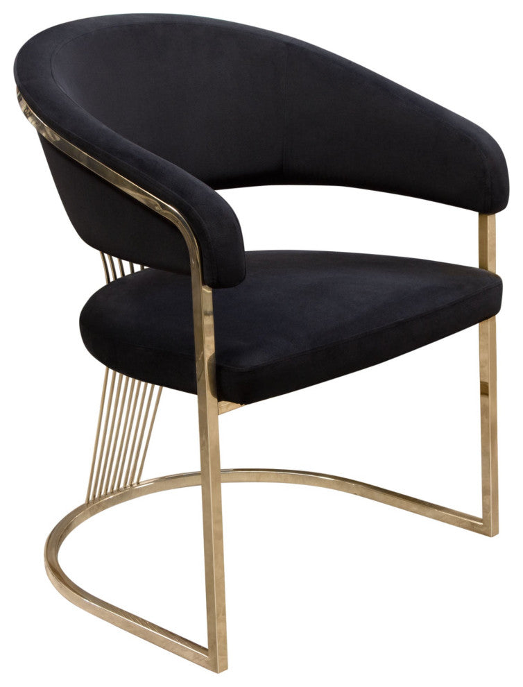 Solstice Dining Chair, Black Velvet