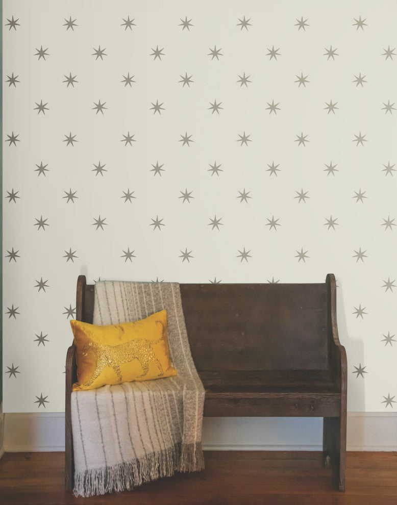 Wicker & Metallic Glint Star Splendor Peel & Stick Wallpaper