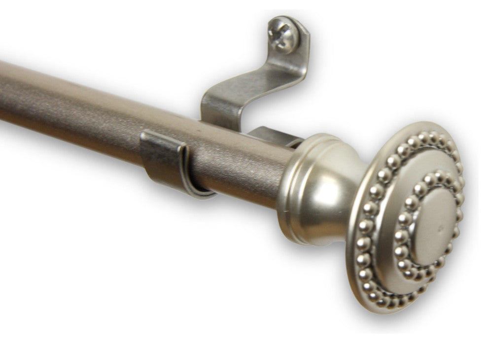 Amulet 7/16" Cafe Curtain Rod, Satin Nickel, 28-48"