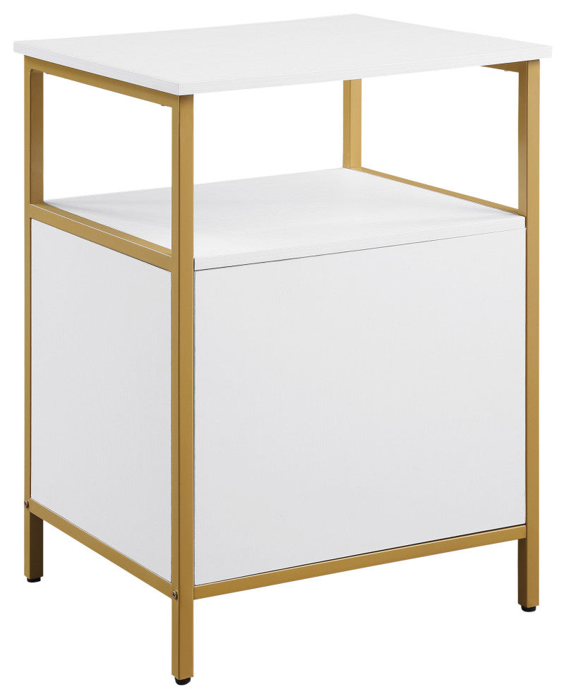 Modern Life Utility Table Printer Stand With Storage, White