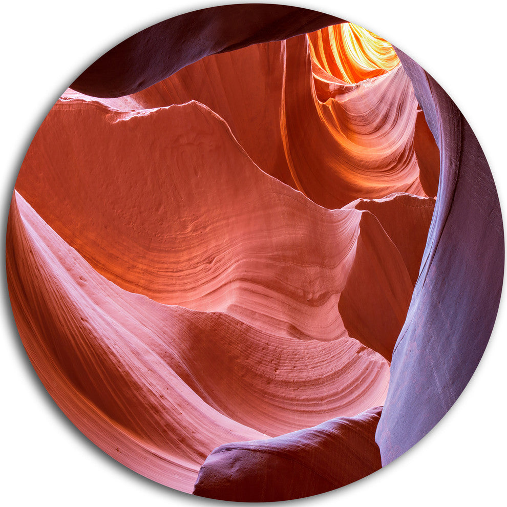 Sandstone Waves In Canyon, Landscape Photo Disc Metal Wall Art, 11"