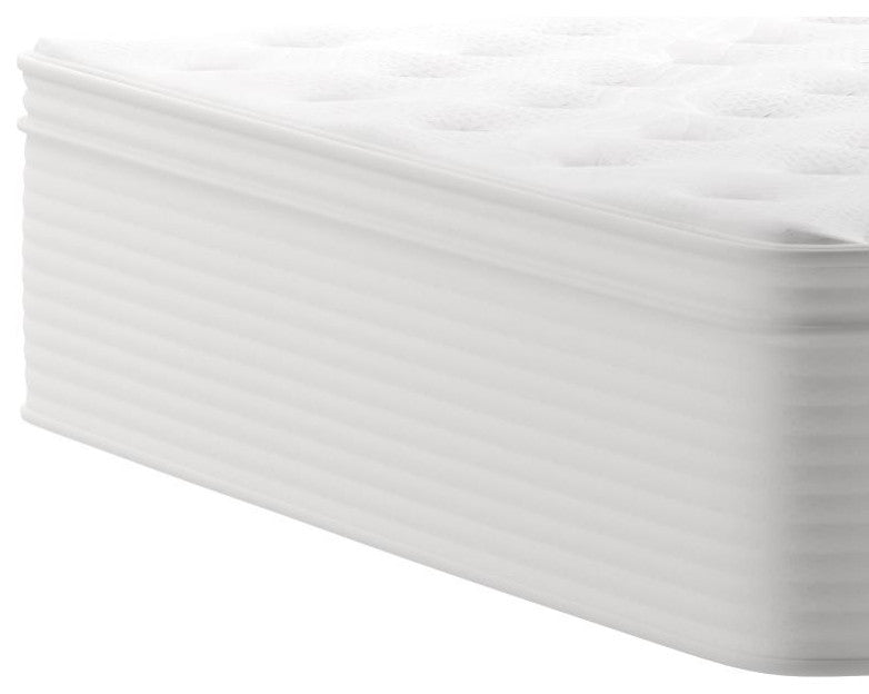 Vista14" Premium Memory Foam Hybrid Pocket Spring Mattress-Reinforced Edge, White, Queen