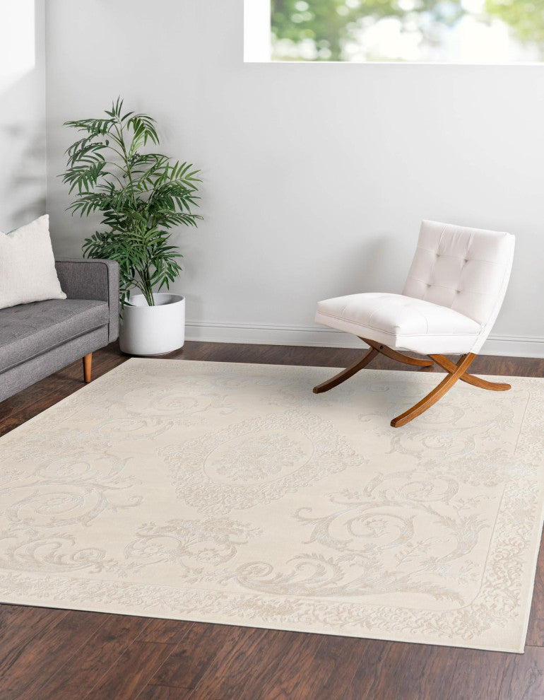 Unique Loom Diana Finsbury Rug, Ivory, 7'x10'