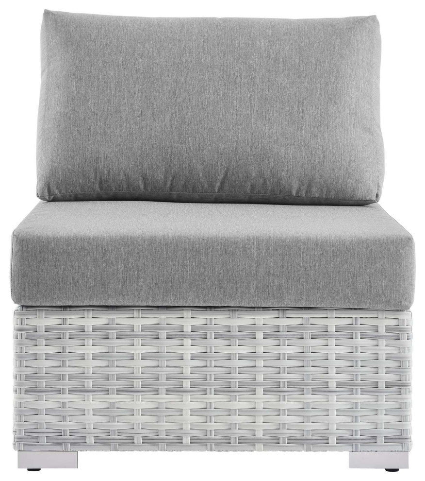 Lounge Chair, Rattan, Wicker, Gray, Modern, Outdoor Patio Balcony Garden