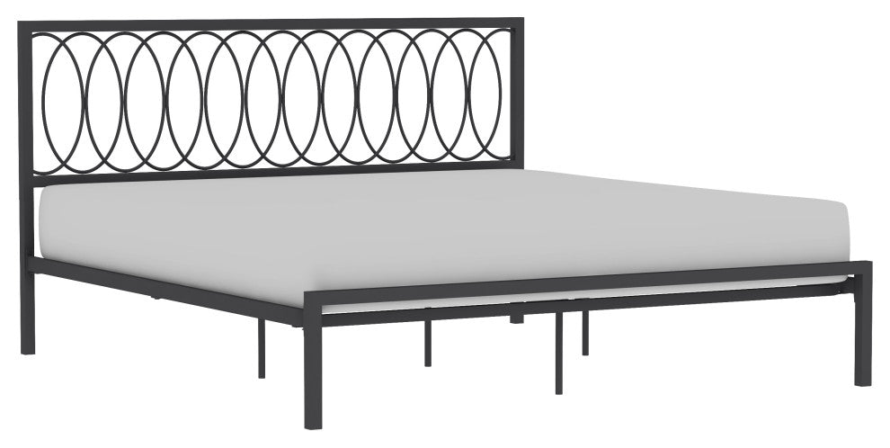 Hillsdale Naomi Geometric Interlocking Ring Design King Metal Bed