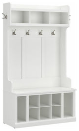 kathy ireland® Home by Bush Furniture Woodland Hall Tree and Shoe Storage Bench