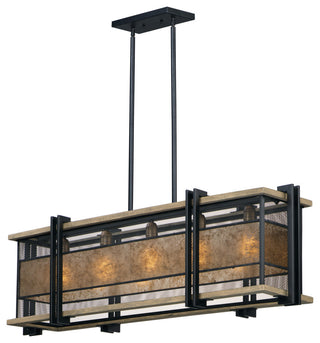 Maxim 27567 Boundry 5 Light 45"W Mica / Mesh Shade Linear - Black / Barn Wood /