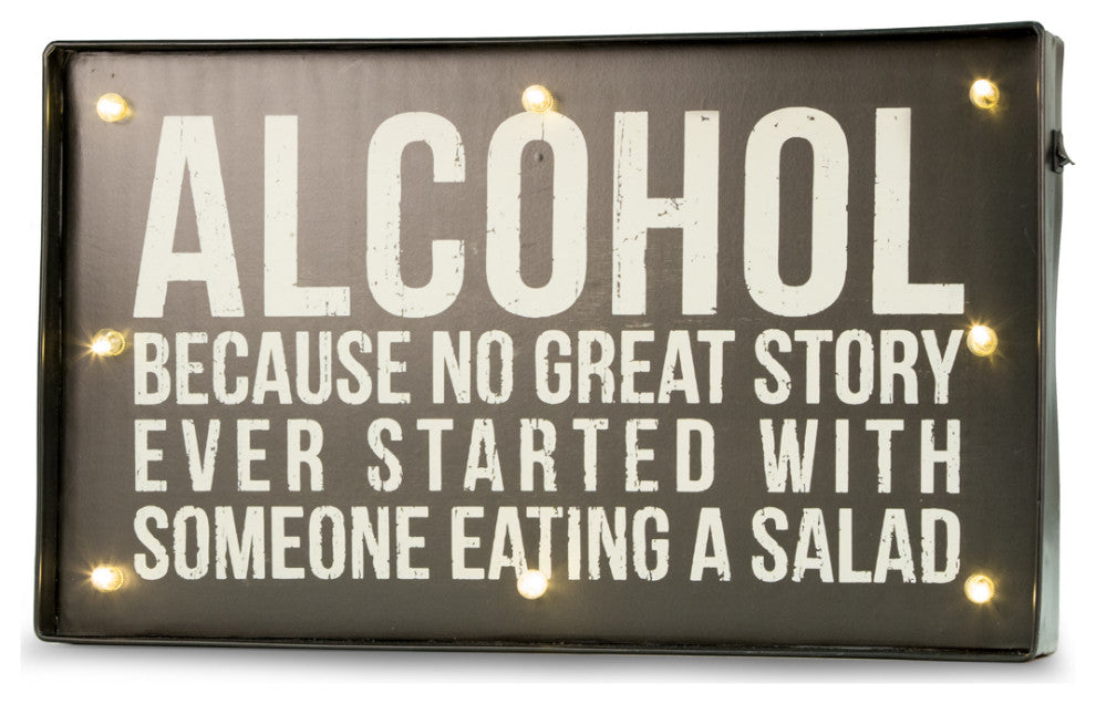 Alcohol Sign, Led Lighted, Wall Mountable