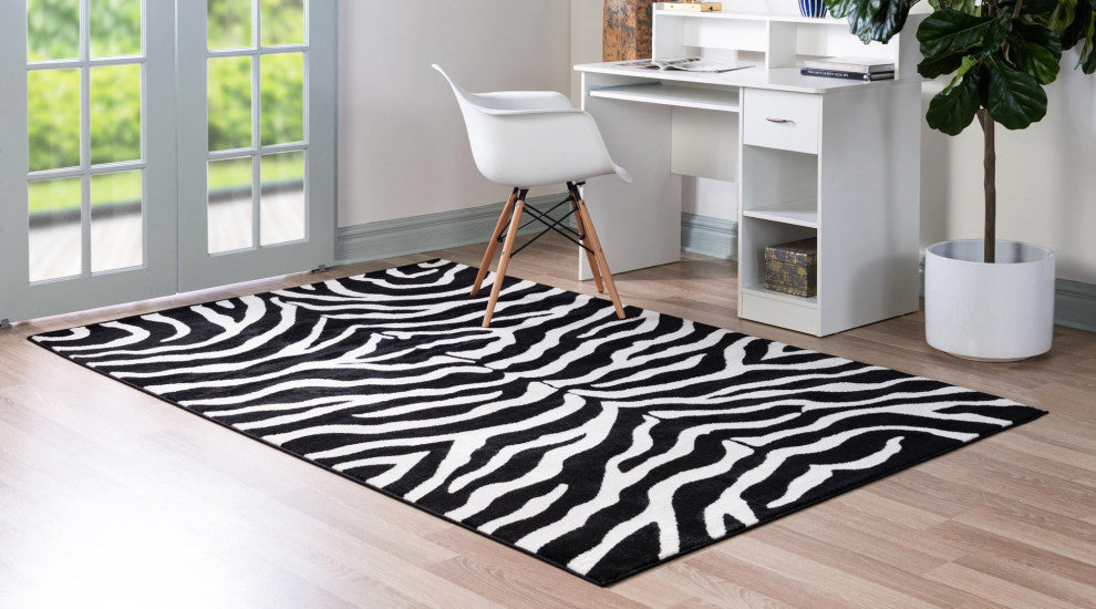Rug Unique Loom Wildlife Black Rectangular 3' 3 x 5' 3