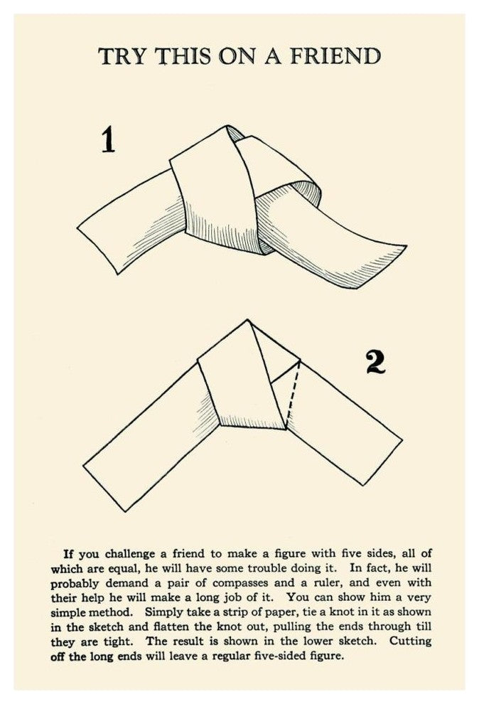 "Try This on a Friend - 5 Equal Sides" Print by Retromagic, 31"x46"