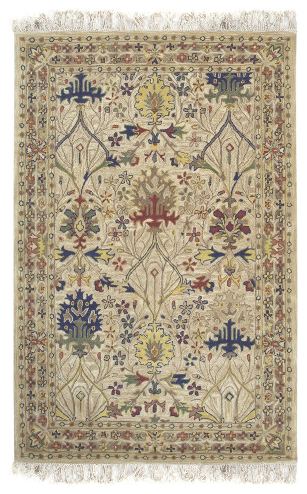 EORC Ivory Hand-Tufted Wool Morris Rug 7'9x9'9