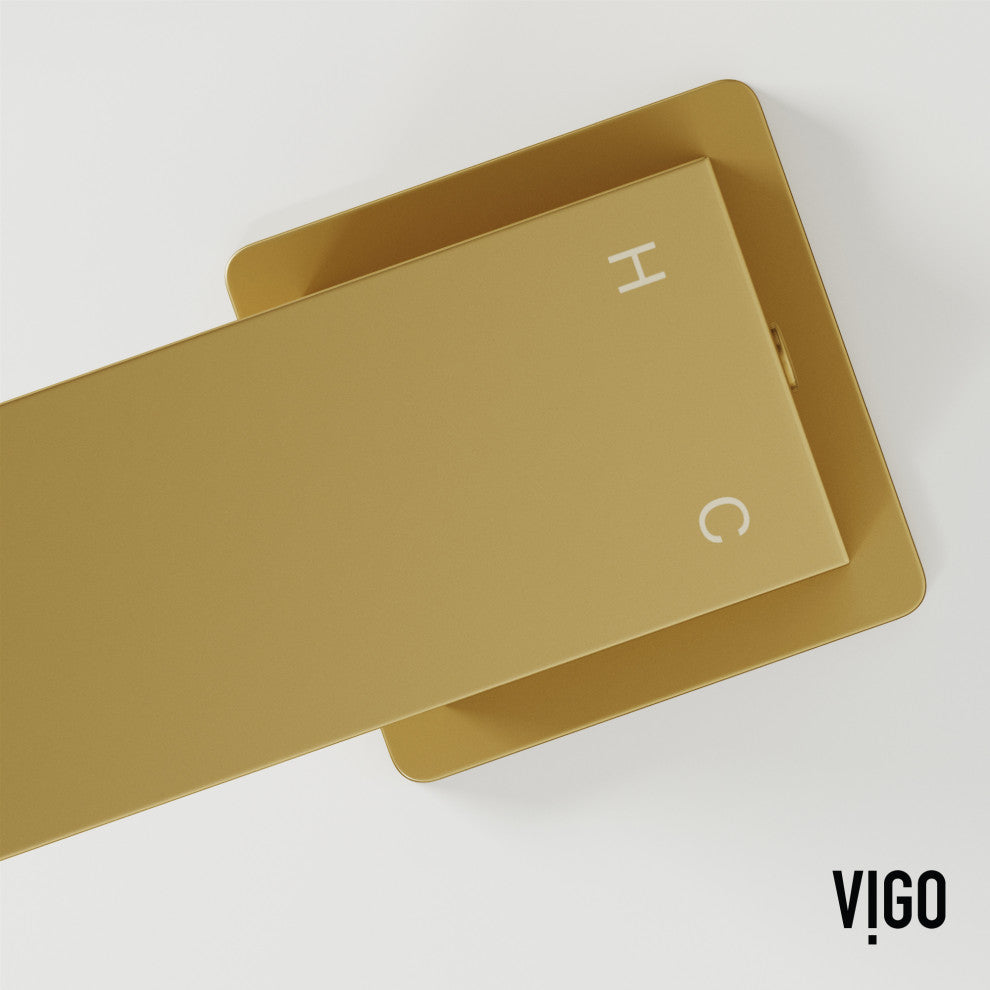 VIGO Dunn 6" H Single Handle Single Hole Bathroom Faucet, Matte Brushed Gold, Without Extras