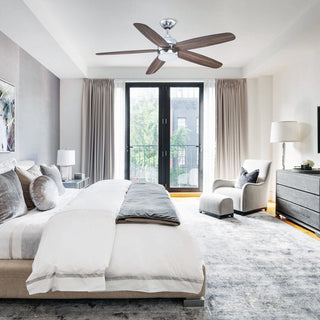 52" Indoor LED Ceiling Fan with Remote Control, Reversible Motor