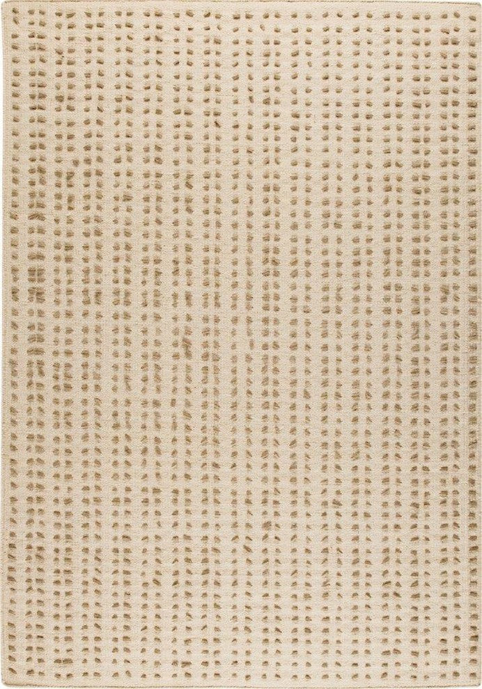 Hand Woven Beige Wool Area Rug