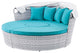 Daybed Sofa Bed, Sunbrella, Gray Blue, Rattan, Wicker, Outdoor Patio