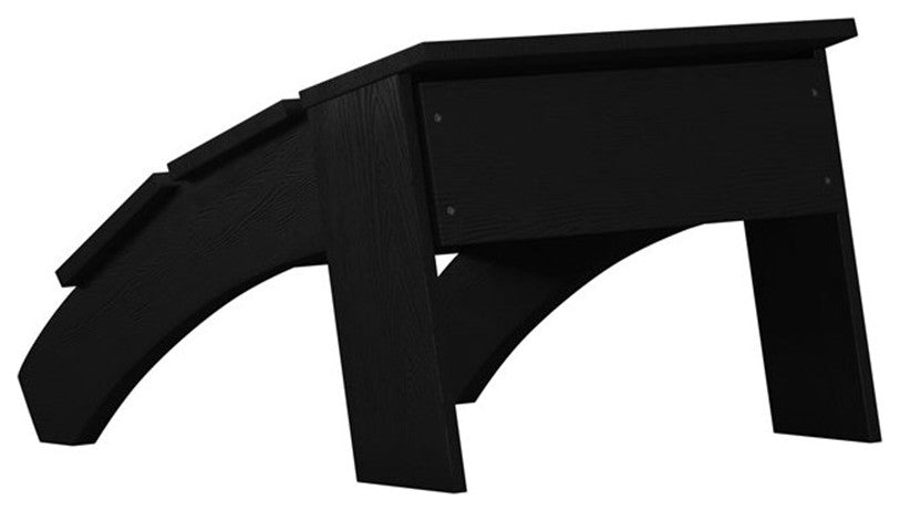 Sawyer Modern All-Weather Poly Resin Wood Adirondack Ottoman Foot Rest, Black