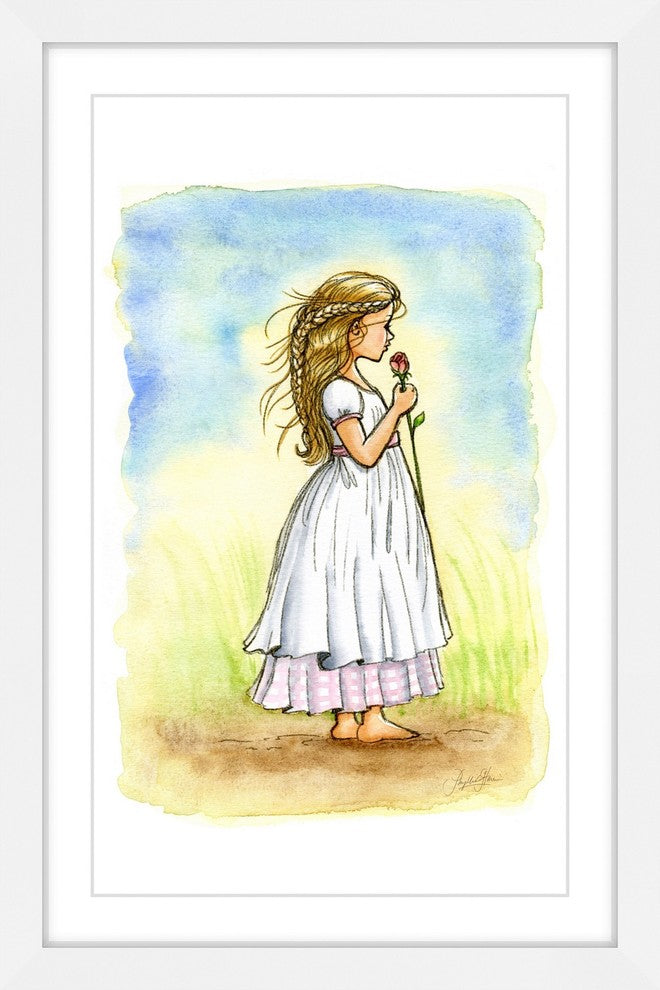 "Rose Girl" Framed Painting Print
