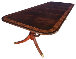 Multi-Banded Mahogany Georgian Dining Table by Leighton Hall
