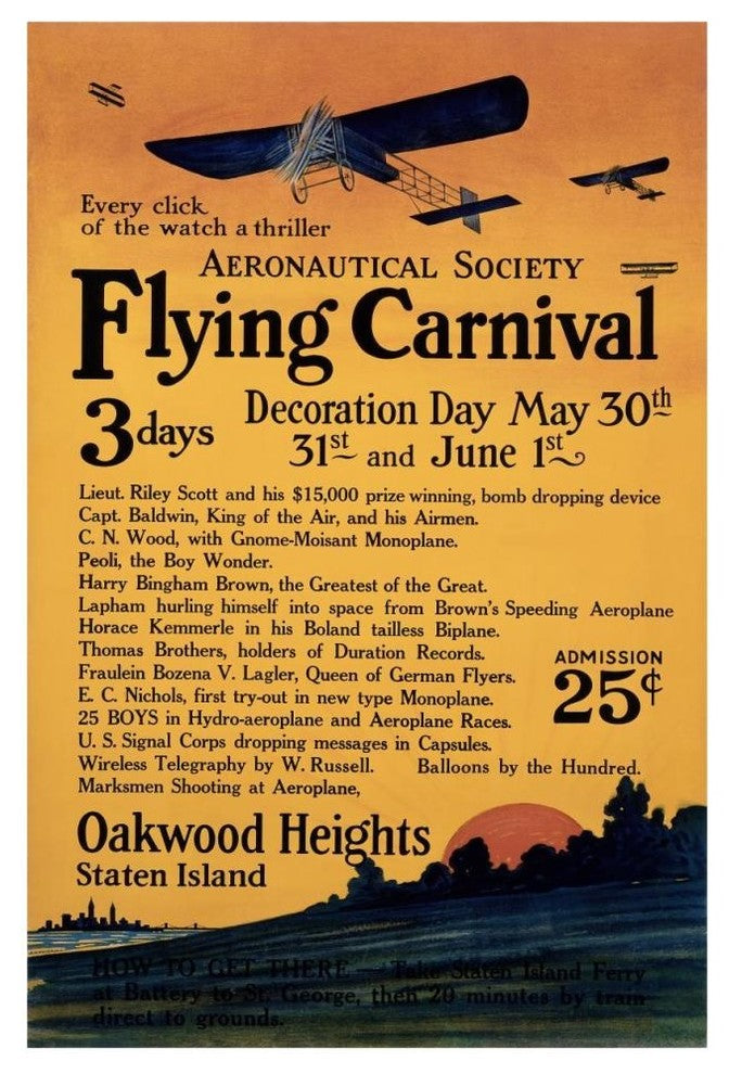 "Aeronautical Society Flying Carnival" Digital Paper Print by Unknown, 31"x46"
