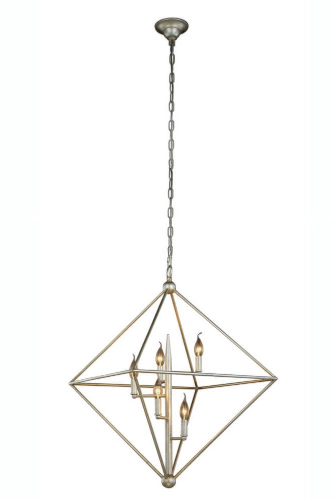 Elegant Lighting Nora Collection Pendant, Vintage Silver Leaf