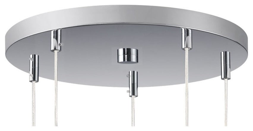 Venezia Mini Pendant, Satin Nickel, Mosaic Mirror, 5-Light, 14"D