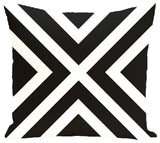 "x" Marks The Spot Stripes Print Pillow, Black, 18"x18"