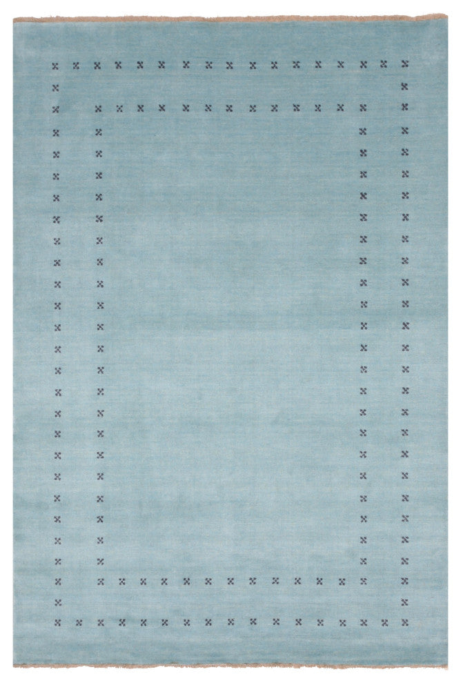 Handmade Wool Blue Transitional Solid Lori Baft Rug, 10'x14'