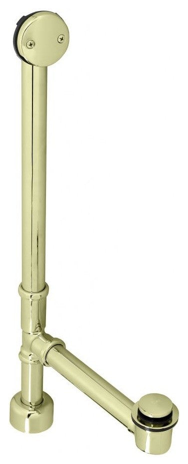Tip Toe All Exposed Bath Waste - 22" Make-Up In Polished Brass, Polished Brass