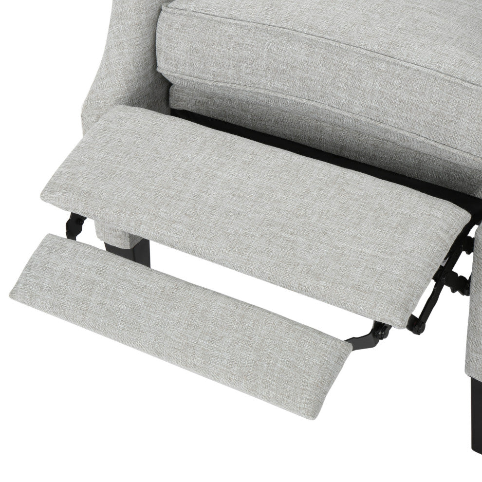GDF Studio Weyland Contemporary Fabric Wingback Pushback Recliner, Gray Moss