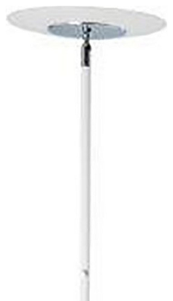 Benzara BM240395 Floor Lamp, Adjustable Torchiere Head/Sleek Metal Body, White