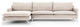Metro Anderson Chaise Sectional, Chrome Legs, Beige, Left Arm Facing