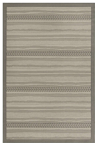 Rug Unique Loom Outdoor Border Gray Rectangular 5' 3 x 8' 0