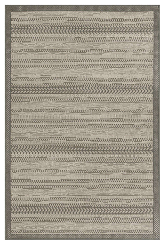 Rug Unique Loom Outdoor Border Gray Rectangular 5' 3 x 8' 0