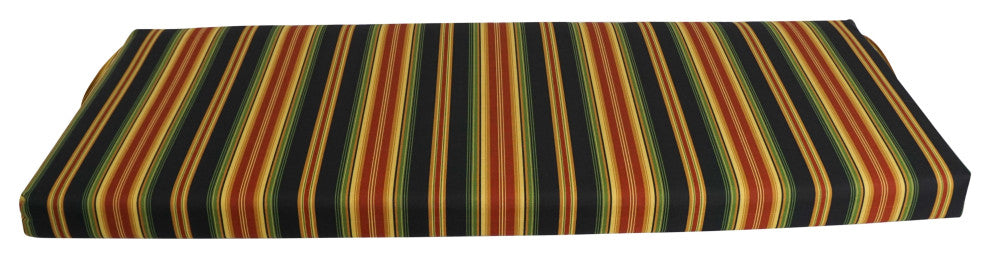54"X19" Patterned Outdoor Spun Polyester Bench Cushion, Lyndhurst Raven