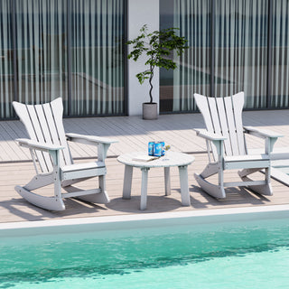 Outdoor Adirondack Rocking Chair, White