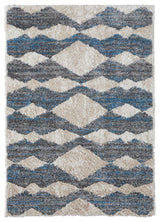 Weave & Wander Caide Contemporary Rug, Blue/Gray, 9'x12'