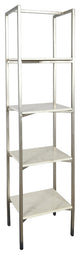 White Marble and Nickel Narrow Shelf