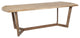 92" Natural And Brown Solid Wood Trestle Base Dining Table