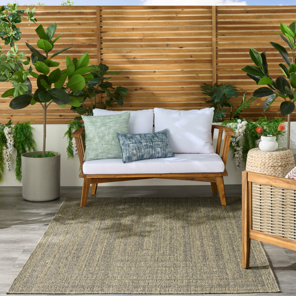Nourison Tulum 4' x 6' Olive Outdoor Rug